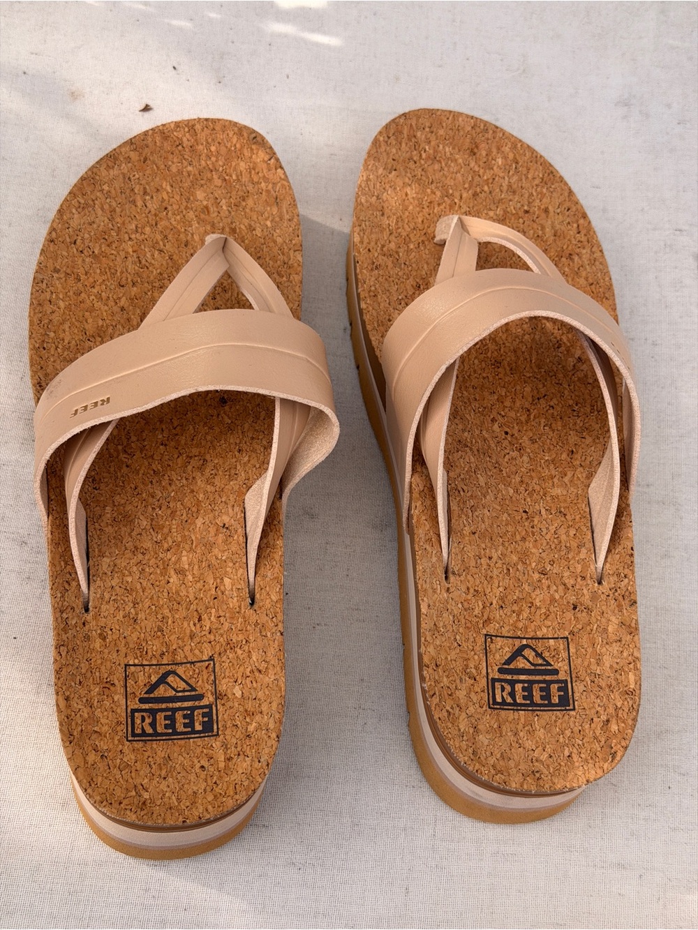 REEF Women's Cork Platform Sandals — Beige